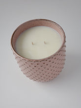 Load image into Gallery viewer, Ceramic Pink Hobnail Candle