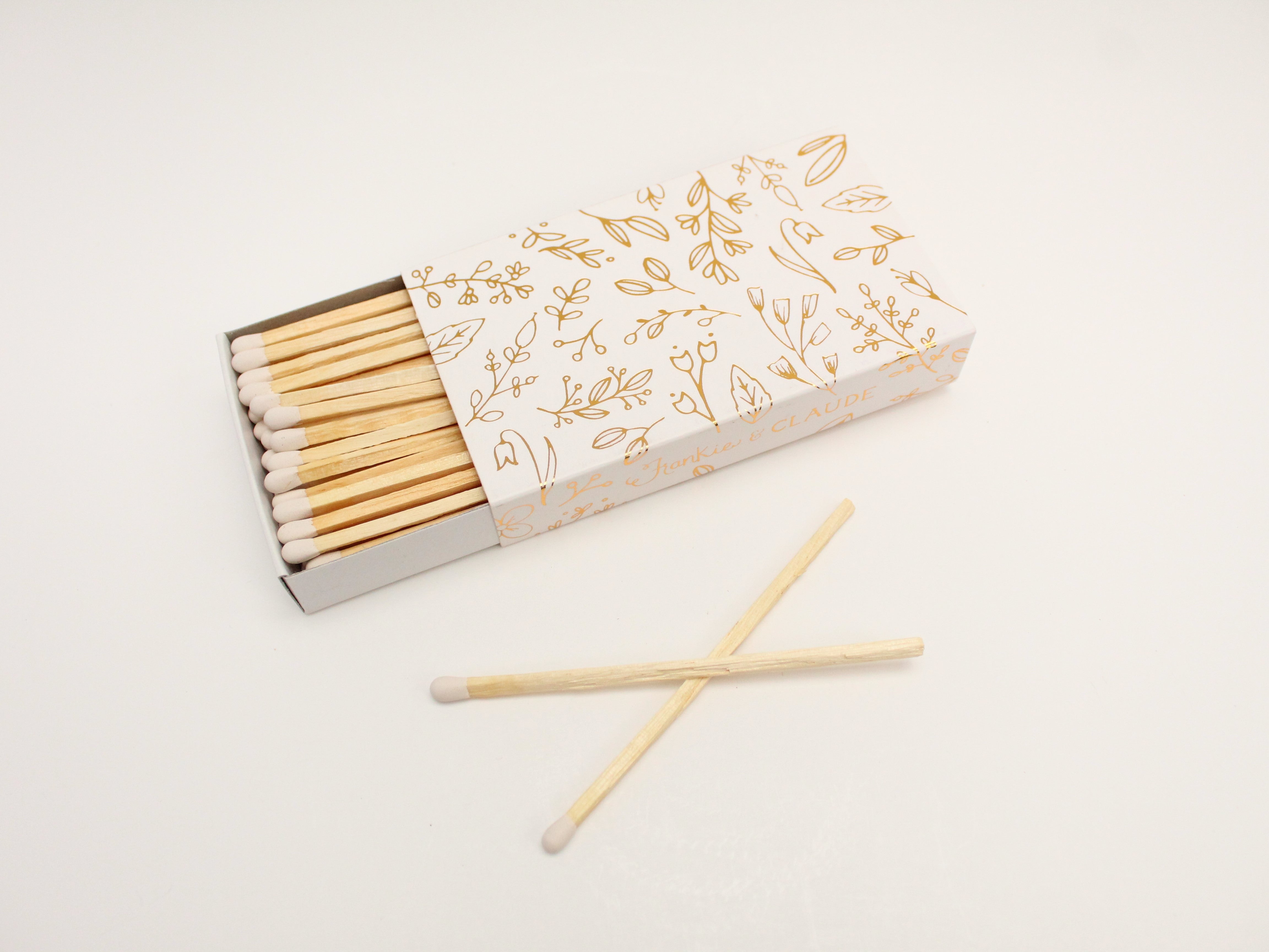 Gold Foil Floral Match Box – Old Post Candle Company